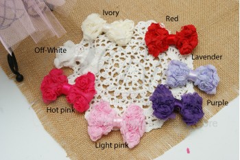 Chiffon Rosette BOW, Small (6cm), Pack of 2